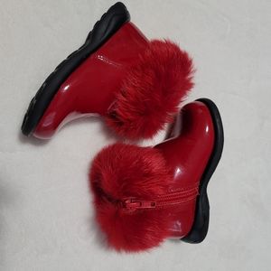 Red Shiny Rubber Italian Boots Size 20(like a size 5)